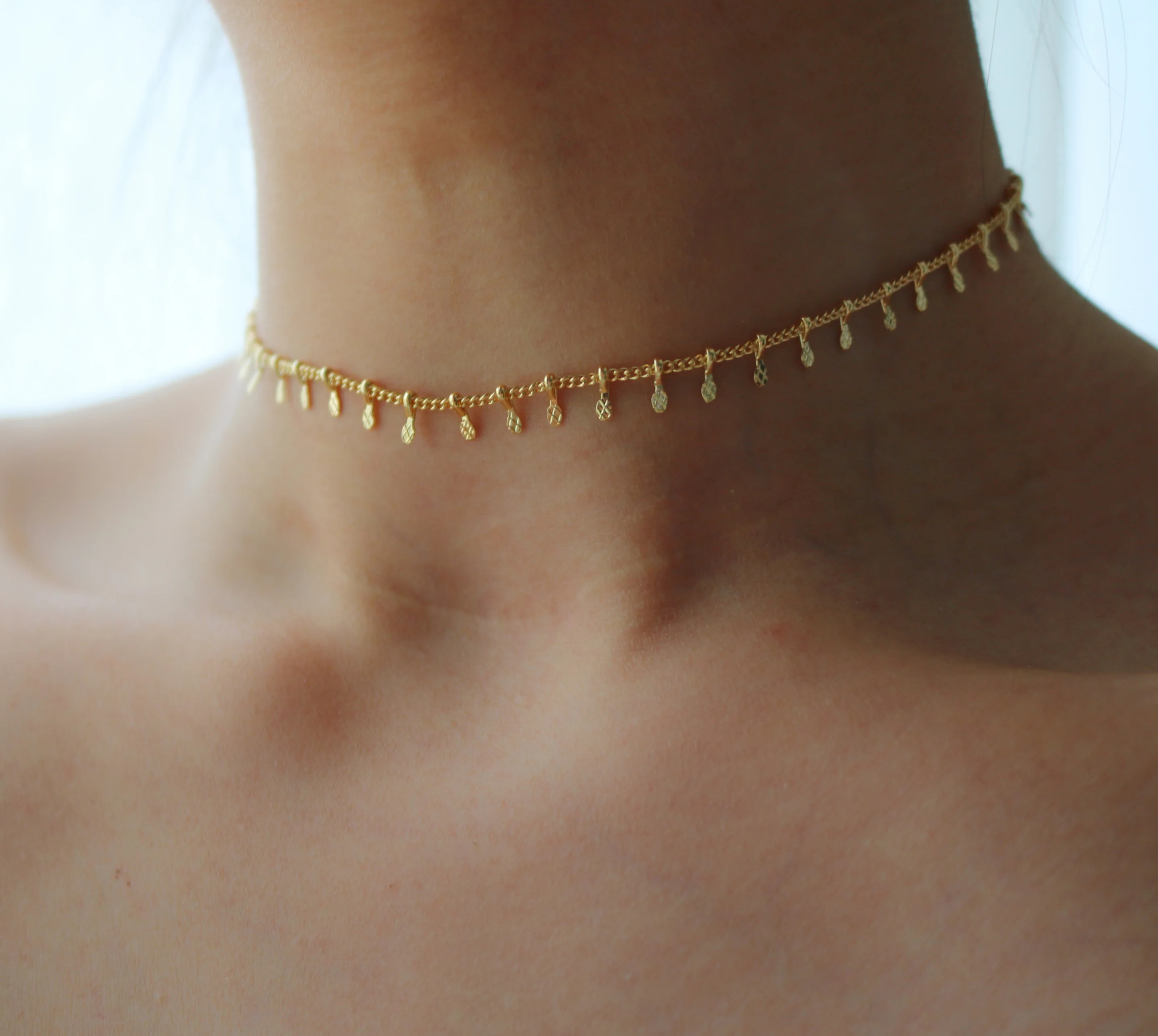 

Minimalist Chain Choker Handmade Choker Necklace Boho Jewelry Gift for women