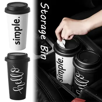 

Innovative Mini Car Waste Bin Round Simple Trash Bin Car Storage Bin Desktop Garbage Can Car Accessories Storage Boxes Car Kit