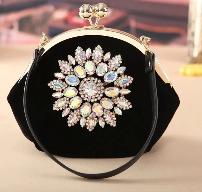Женские вечерние сумочки с металлическим дизайном и цветами, клатчи, маленькие вечерние сумочки, свадебные сумочки, женские сумочки - Цвет: Black 2