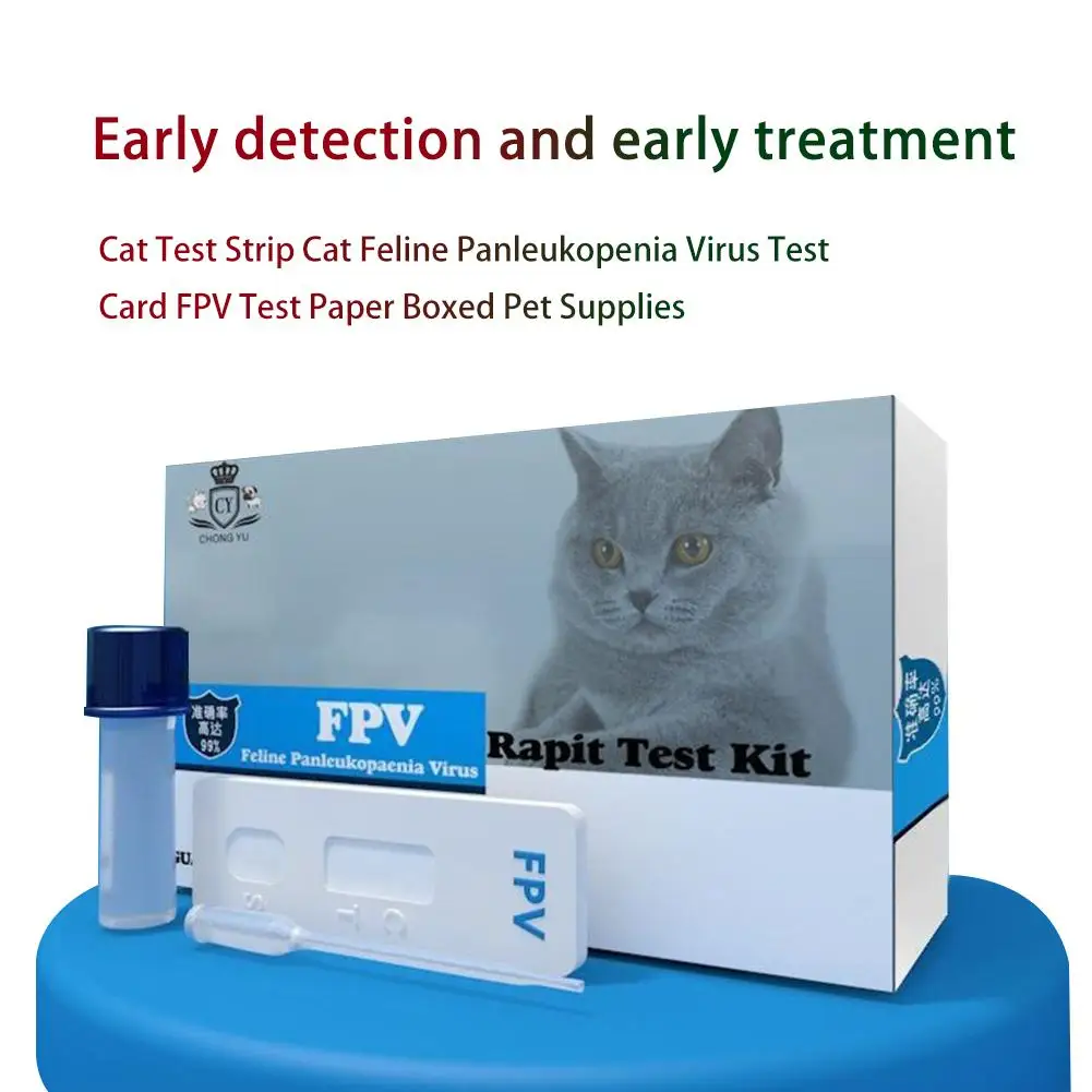 Тест-полоска для кошек кошачий кошечек, тест-карта на вирусы Panleukopenia FPV, тестовая бумага в коробке, товары для домашних животных - Цвет: A