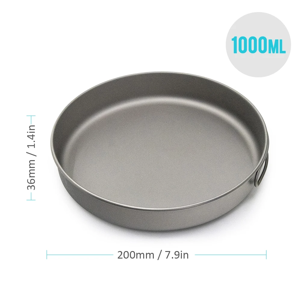 

Titanium Camping Cookware Frying Pan Handle Titanium Cookwares Camping Utensils Tourist Tableware Ultralight Fry Pan