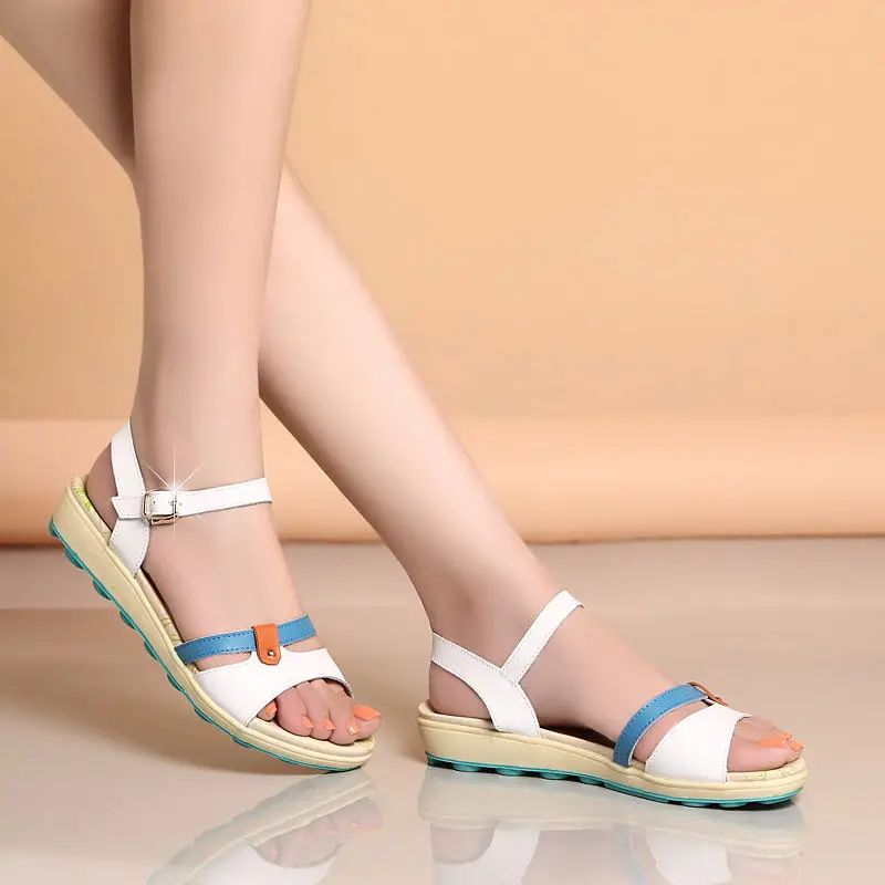 

MIUBU Women Sandals Summer Wedges Shoes Leather 2019 Hot Summer High Heel Gladiator Sandal Shoes zapatos