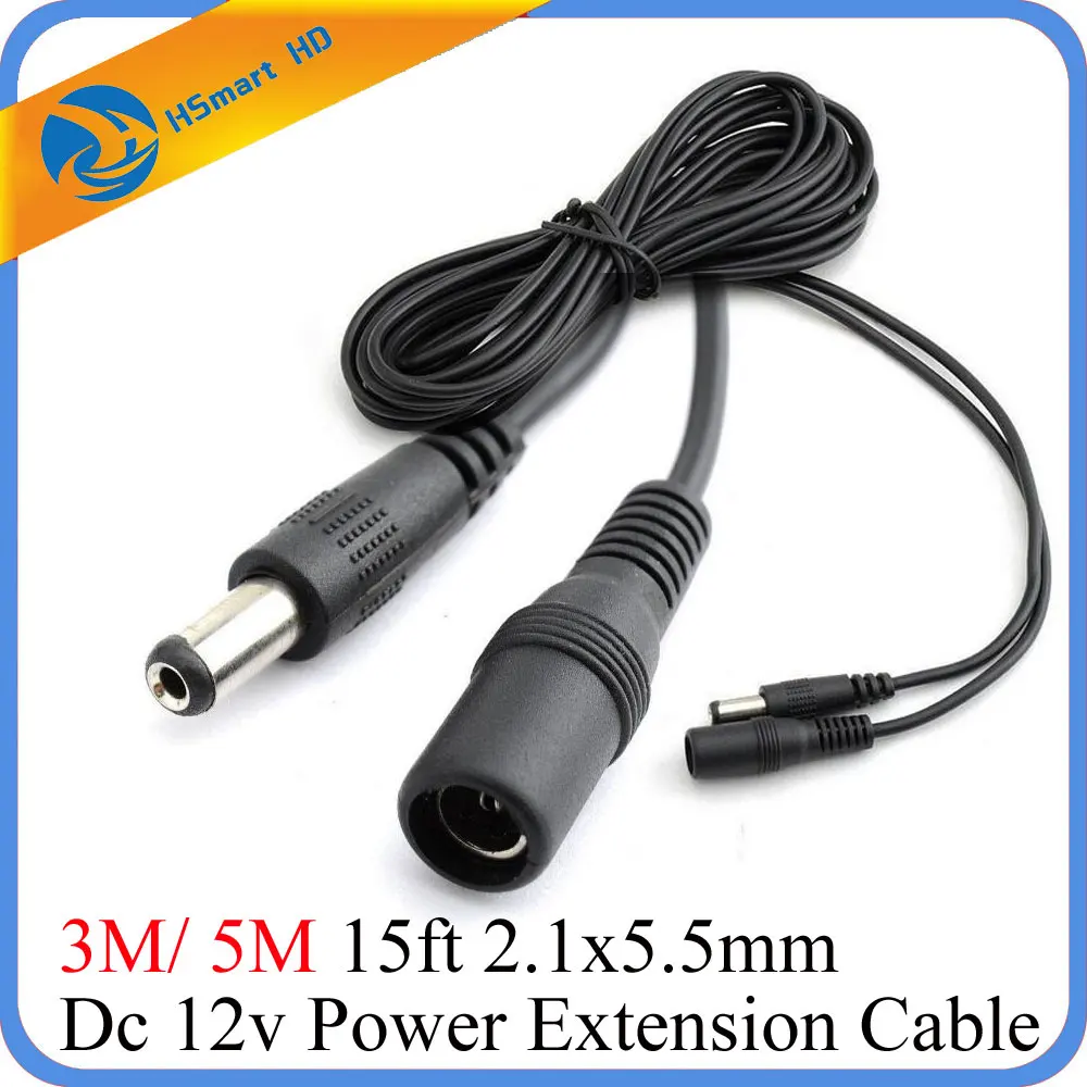 

Camera Power cctv 3m / 5m15ft 2.1x5.5mm Dc 12v Power Extension Cable for Cctv Security Ip Camera mini wifi hd Cameras