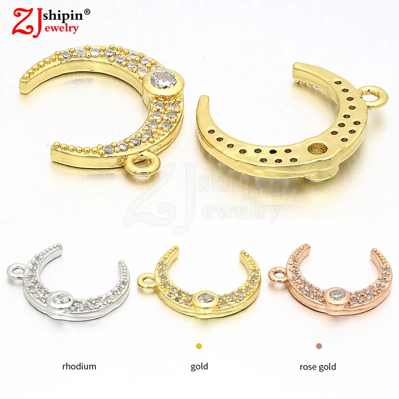 

moon pendant CZ zircon micro-inlaid jewelry accessories for earrings necklace fashion men and women jewelry first production