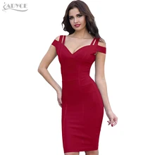 ADYCE новое летнее облегающее Бандажное Платье женское сексуальное Клубное платье с v-образным вырезом и открытыми плечами миди вечернее платье в стиле знаменитостей