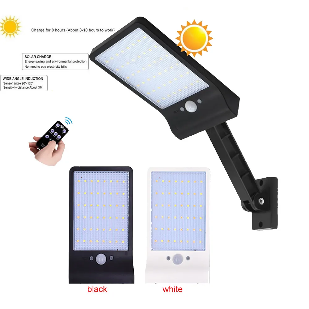 

48 led Solar Lamp Outdoor Led Light Wall Street Garden Security PIR Motion Sensor Solar Powered Lampada Waterproof IP65 Decorati