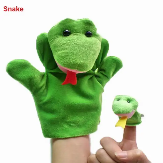1set Funny Hand Puppets and Finger Puppet For Kids Plush Hand Puppets