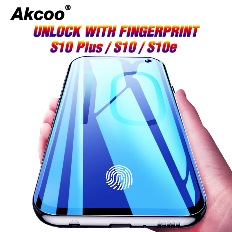 

Akcoo S10 Plus Screen Protector with fingerprint unlock for Samsung Galaxy S10e 8 9 Plus Note 8 9 Guard Note 10 Plus glass film
