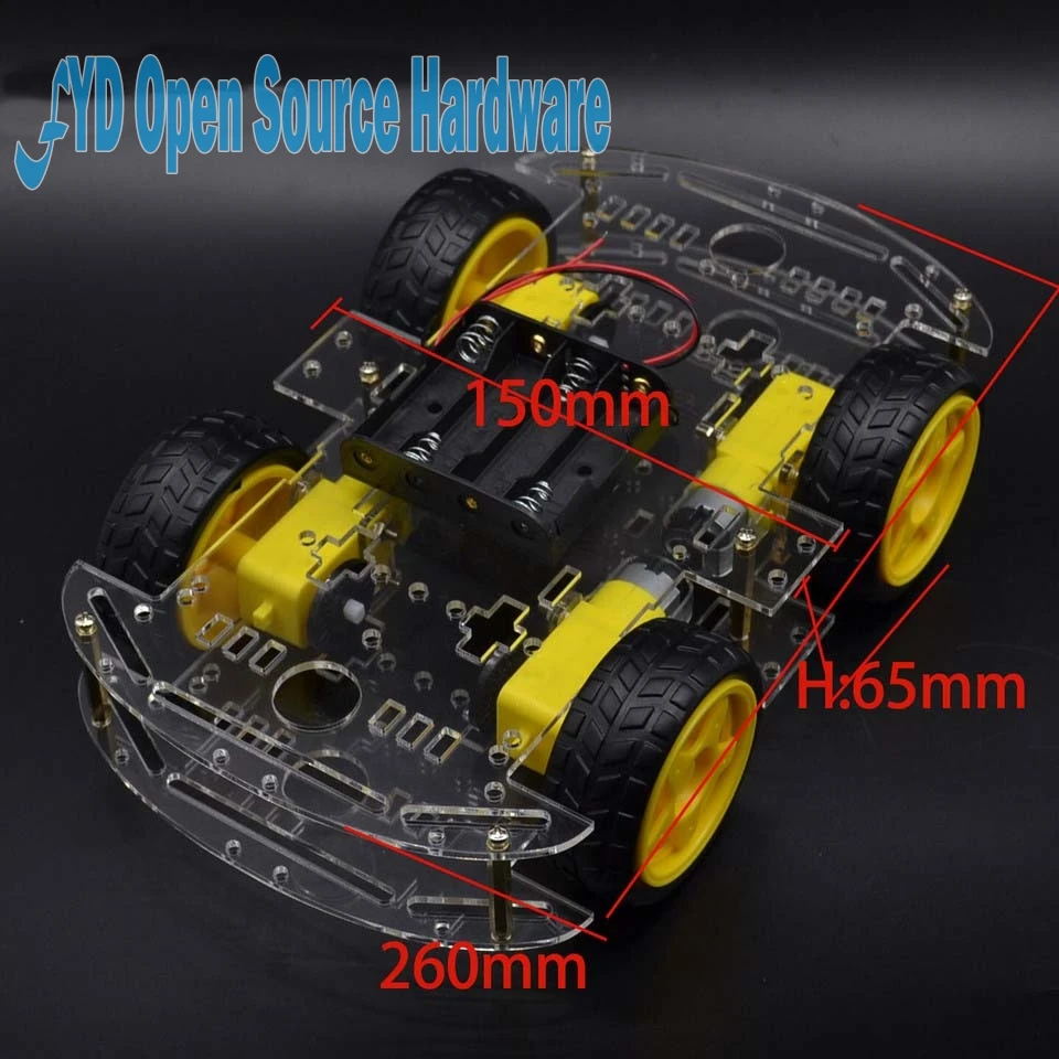 1 шт., мотор, умный робот, шасси автомобиля, электронное производство, DIY Kit, кодер скорости, батарейный блок, 4WD, 4 колеса автомобиля