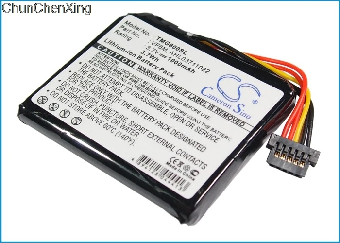 Аккумулятор Cameron Sino 1000 мАч VF6M для TomTom 4EH45 4EH51 4EH52 4EJ41 4EJ51 4ER41 4ER5 4ER51 Go 825 1530 820 Верхняя