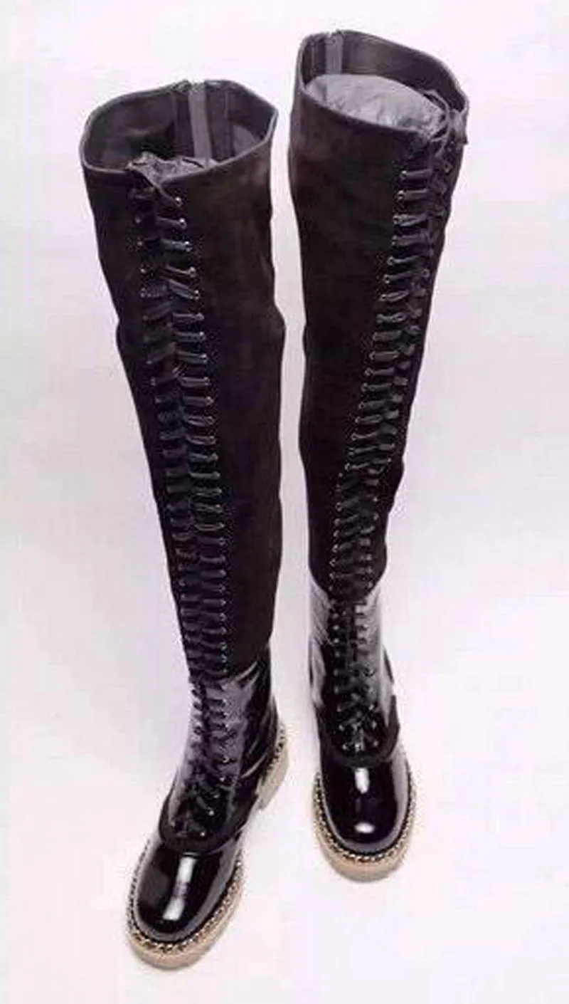 Fall-Winter-Luxury-Designer-Shoes-Woman-Chain-Studded-Gladiator-Motorcycle-Bootie-Mixed-Color-Over-Knee-Lace.jpg_640x640