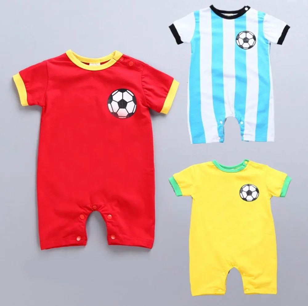 Cute Newborn Baby Boys Girls Clothes Rompers For 0 1Yrs Soccer Football