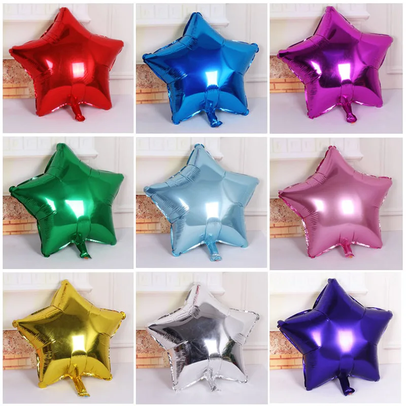 

10pcs/lot Wedding Balloon Decoration Five-Point Star Shape Shaped Foil Helium Balloons Wedding Birthday Party Decor Air Balloons