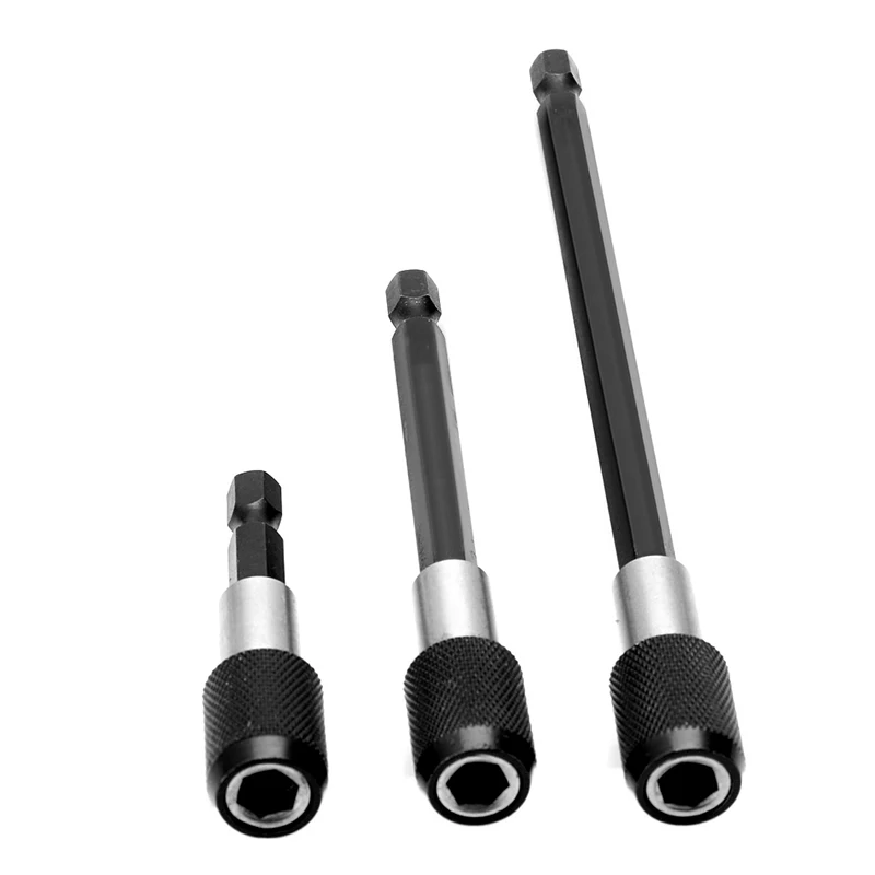 3Pcs 1/4" Hex Quick Screwdriver Bit Holder Extension Bar Self
