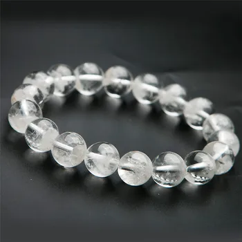 

11.5mm Genuine Natural White Phantom Quartz Crystal Round Stretch Bracelet