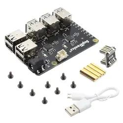 Raspberry Pi X150 9-портовый MTT высокая скорость USB концентратор удлинитель/блок питания модель для Raspberry Pi 3 Модель B + (плюс)/3B/2B/B +