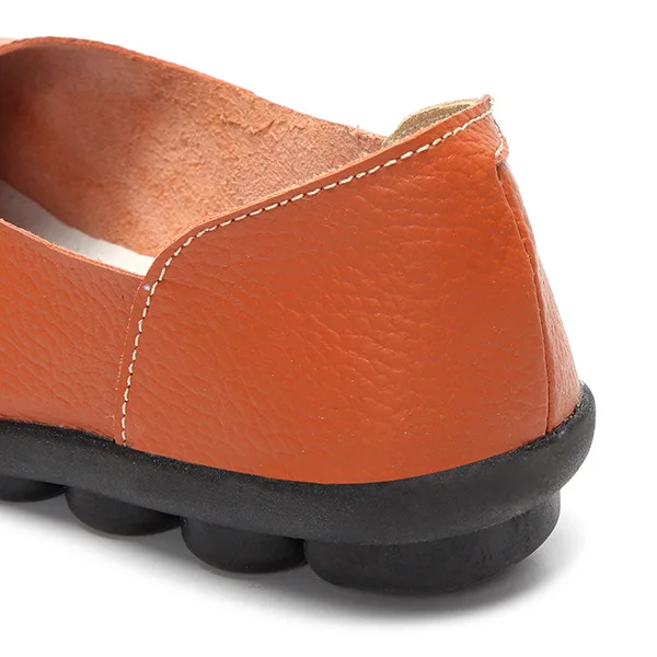 Женская обувь, весенне-летние лоферы из натуральной кожи, однотонные слипоны с круглым носком, обувь ручной работы на плоской подошве