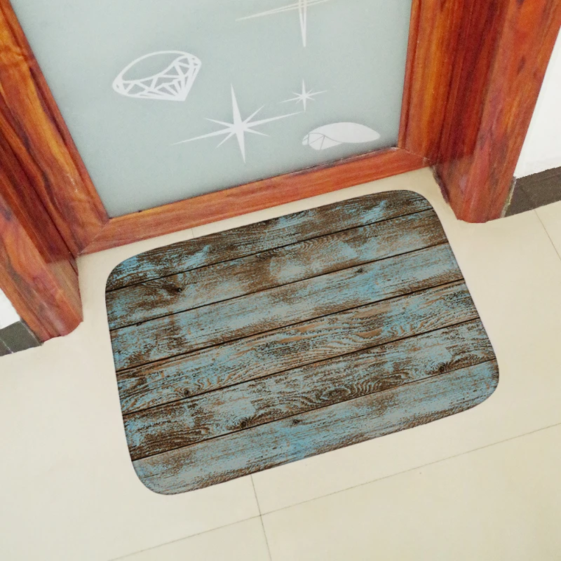 Мягкие фланелевые коврики для ванной комнаты, Противоскользящие коврики для ванной, впитывающие воду коврики для душа, кухонные коврики, имитация деревянных входных ковриков