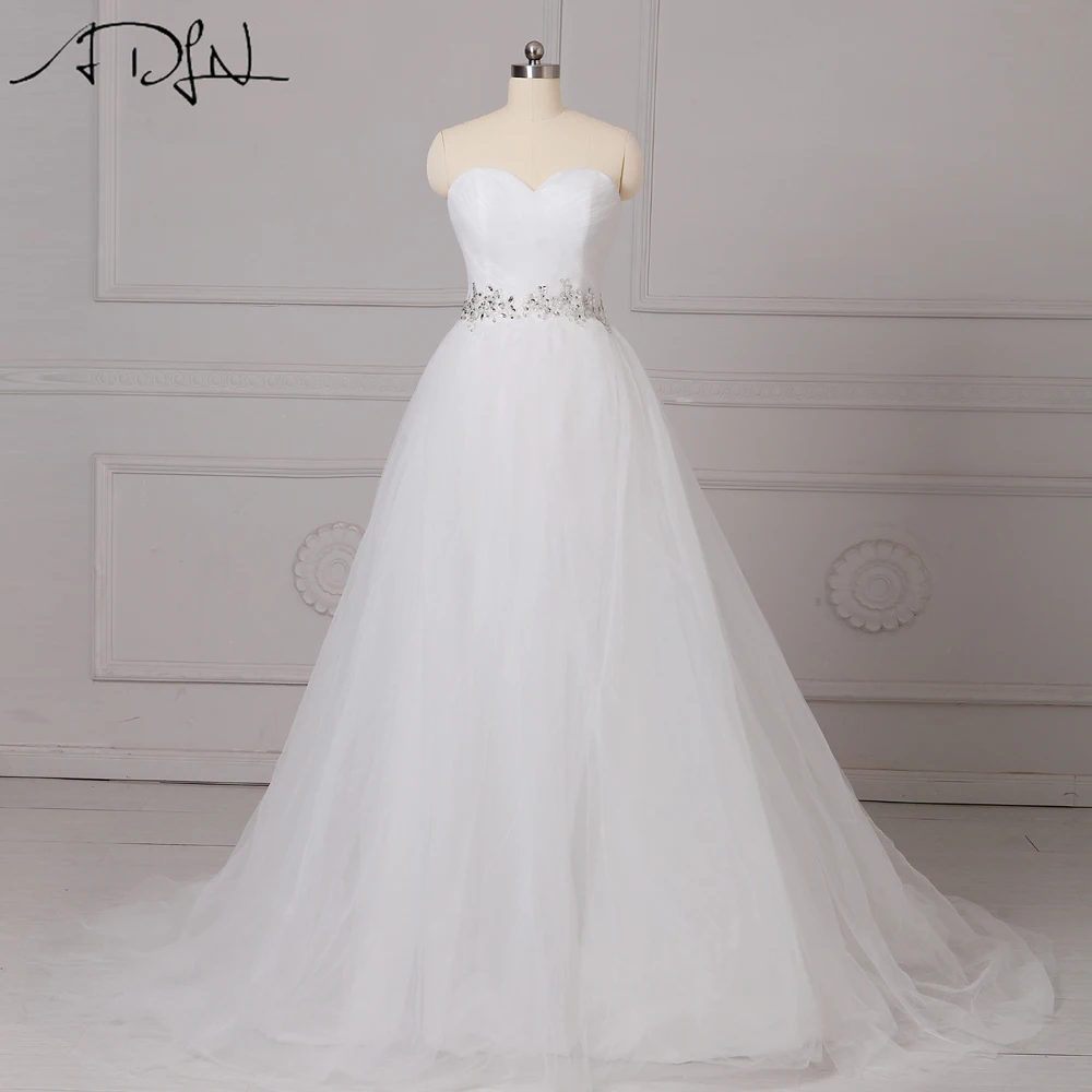 

ADLN Elegant Wedding Dresses Sweetheart Tulle Beaded Vestidos de Novia A-line White/Ivory Corset Bridal Gown Customized