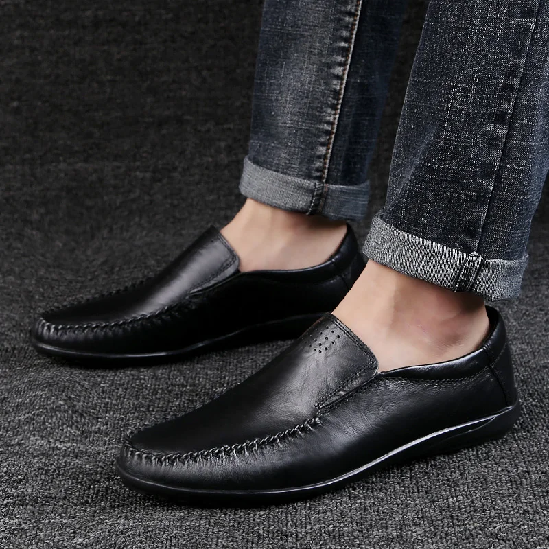 

2018 new Casual Driving Shoes Split Leather Loafers Handmade Men Moccasins Flats 5