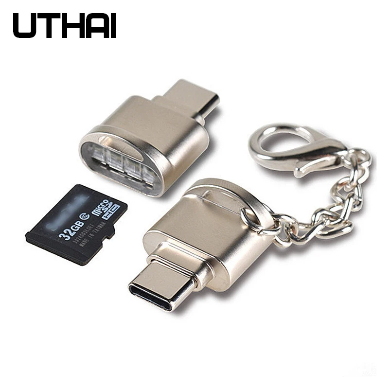 UTHAI C09 mini type C USB3.1 Micro SD кард-ридер TF карта памяти адаптер для Macbook или смартфона с