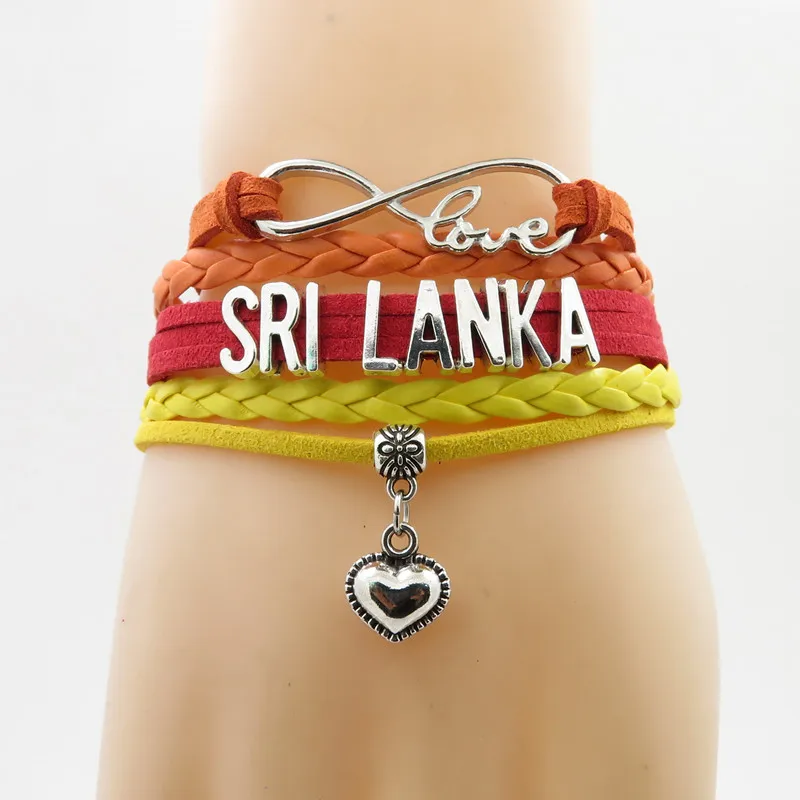 Infinity Love Sri Lanka Bracelet Heart Charm Bracelet Love Sri Lanka