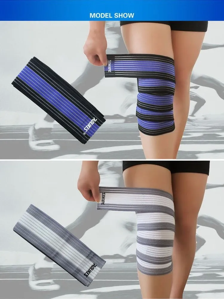 AOLIKES 2 шт 120*7,5 см фитнес эластичные бинты нога компрессионная лента для колена налокотники обертывание Спортивная безопасность 7 цветов