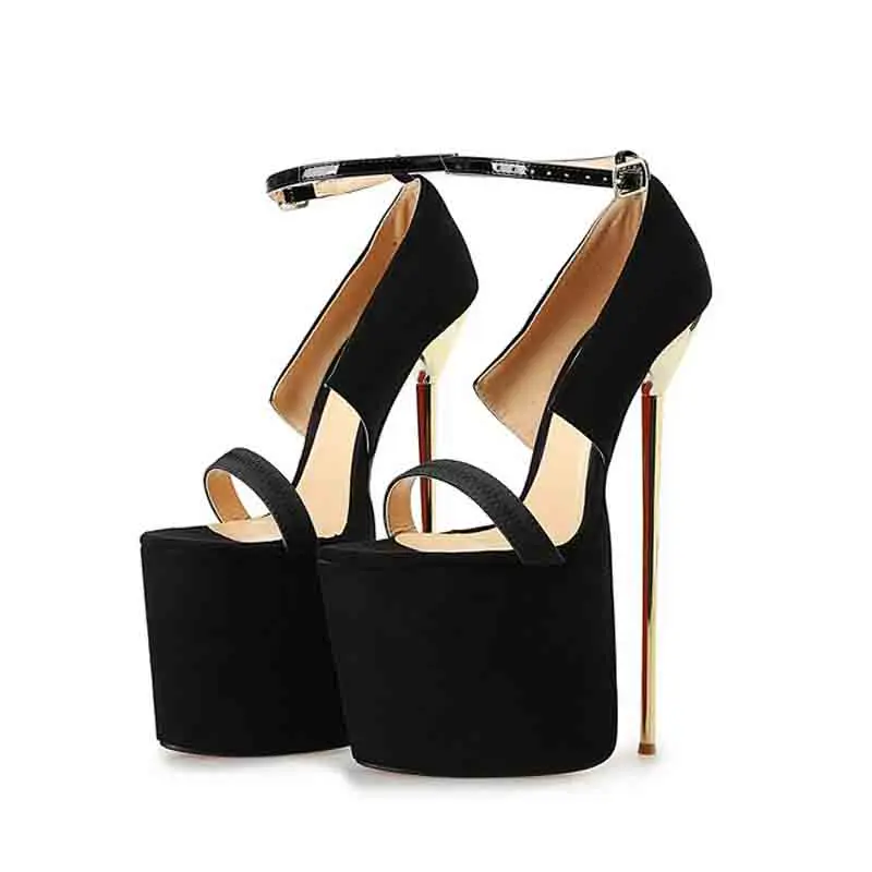 

Large Size 40-50 Summer women's sandals 22cm red ladies thin waterproof platform open-toe high heel metal sexy party sandals