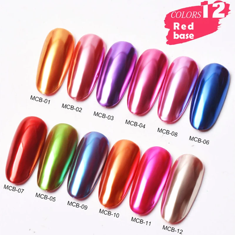 Arte de uñas brillo espejo polvo brillante cromo Glitter Rub pigmento polvo para el diseño de uñas manicura espejo purpurina 0,5g NMCB