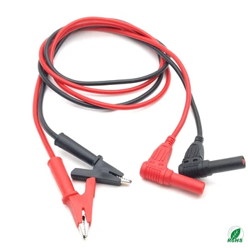 

1Pair Right angle Banana Plug to Alligator Clip Test Lead Crocodile Clip Lab Test Cable with Banana Plug Heavy Duty 1M Long