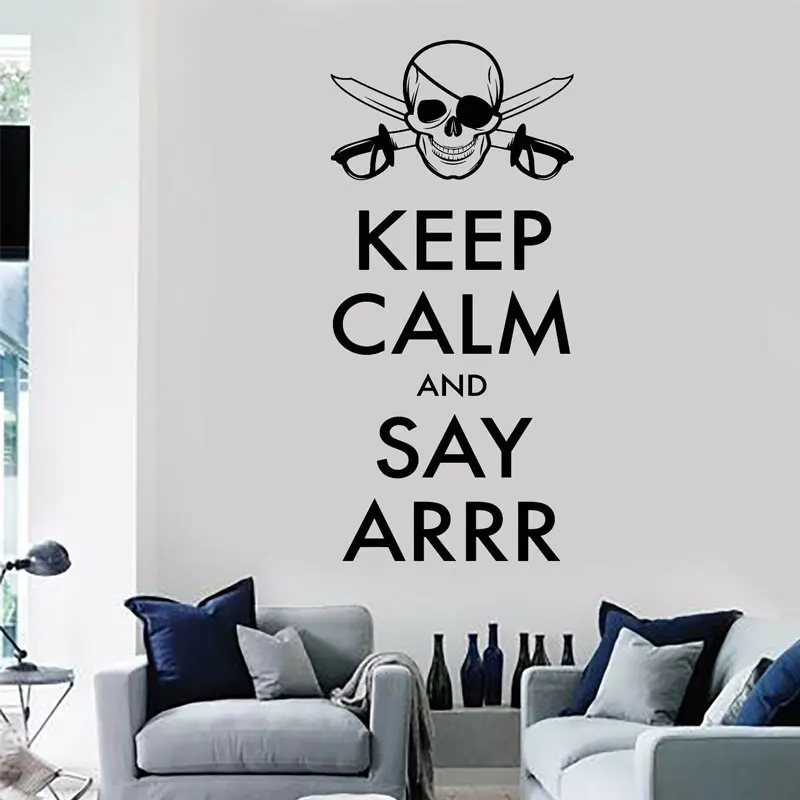 С надписью Keep Calm And сказать ударная установка Corsair Цитата стены Стикеры пират
