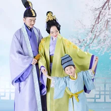 Вентилятор Хуа Si jin Семья фото мама-папа-сын костюм комплект родитель-ребенок Hanfu комплект традиционный Hanfu костюм