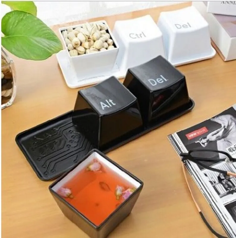 

3pcs/Set Novelty Creative Simple Keyboard Ctrl ALT DEL Type Tea Coffee Mug Cup Container