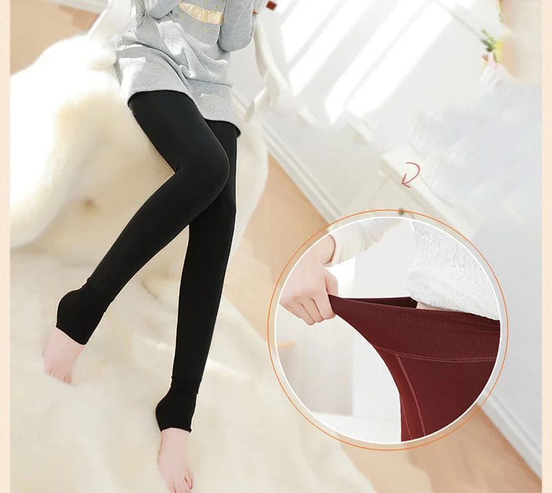 fabletics leggings Autumn Winter Fashion Explosion Model Plus Thick Velvet Warm Seamlessly Integrated Inverted Cashmere Leggings Warm Pants workout leggings