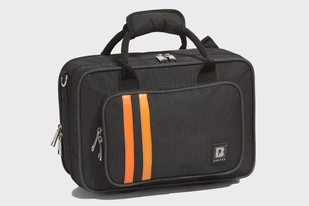 Wooden Bb Clarinet case with colorful stripe pocket Wooden Bb Clarinet case with colorful stripe pocket