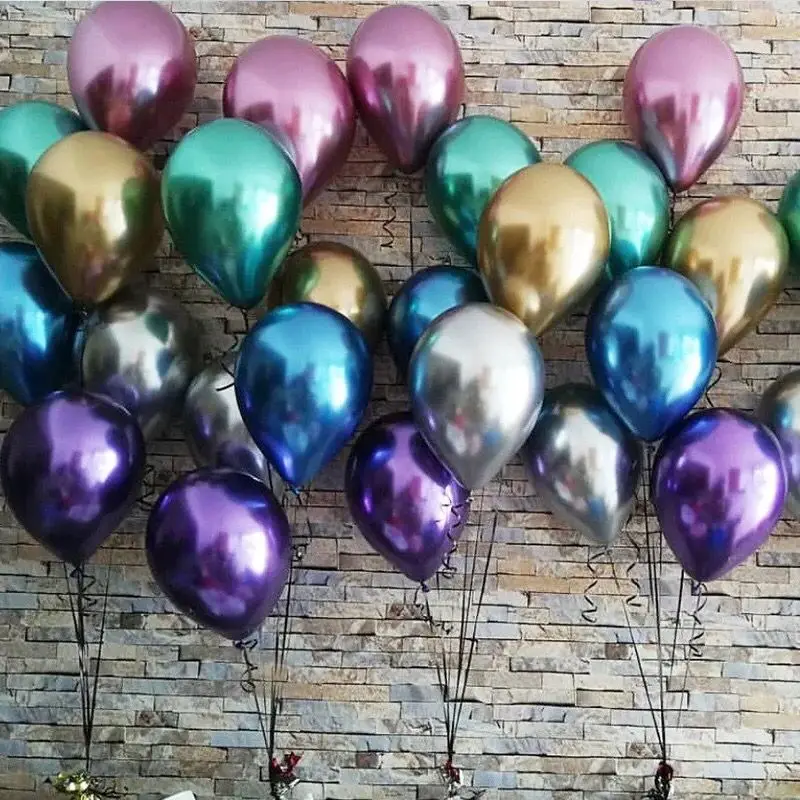 

100pc Chrome Latex Balloons Wedding Party Decor Globos Metalicos Thick Pearly Metallic Latex Ballon Helium Birthday Supplies