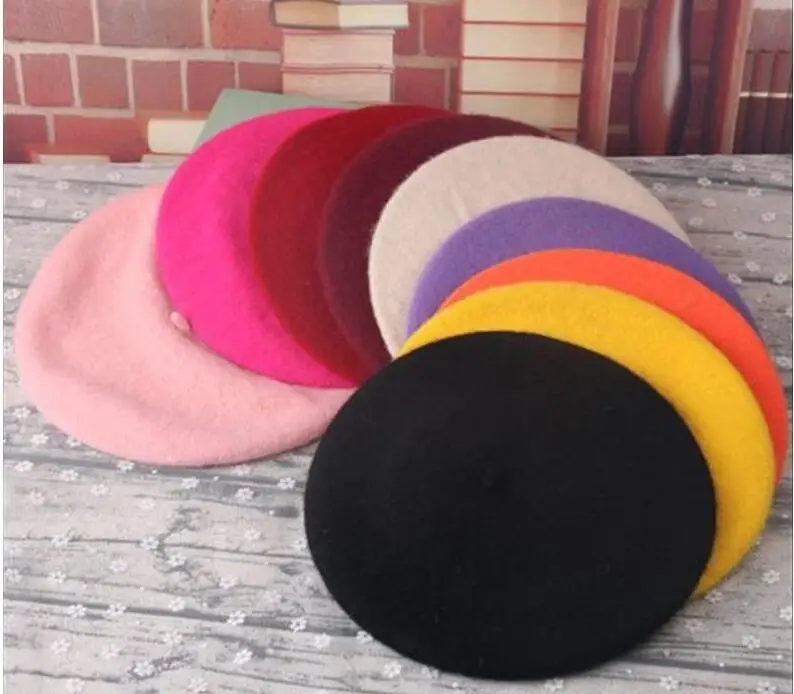 Шерстяной берет женские зимние шапки для женщин плоская кепка вязанная 100% кашемировые шапки леди девочка шляпа кость Женская Tocas Painter Hat