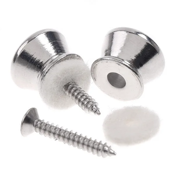 

2 pcs Hold Tight Fix Guitar Strap Lock Bass Metal Button Remove Screw Type Metal Security Instrument Accessories