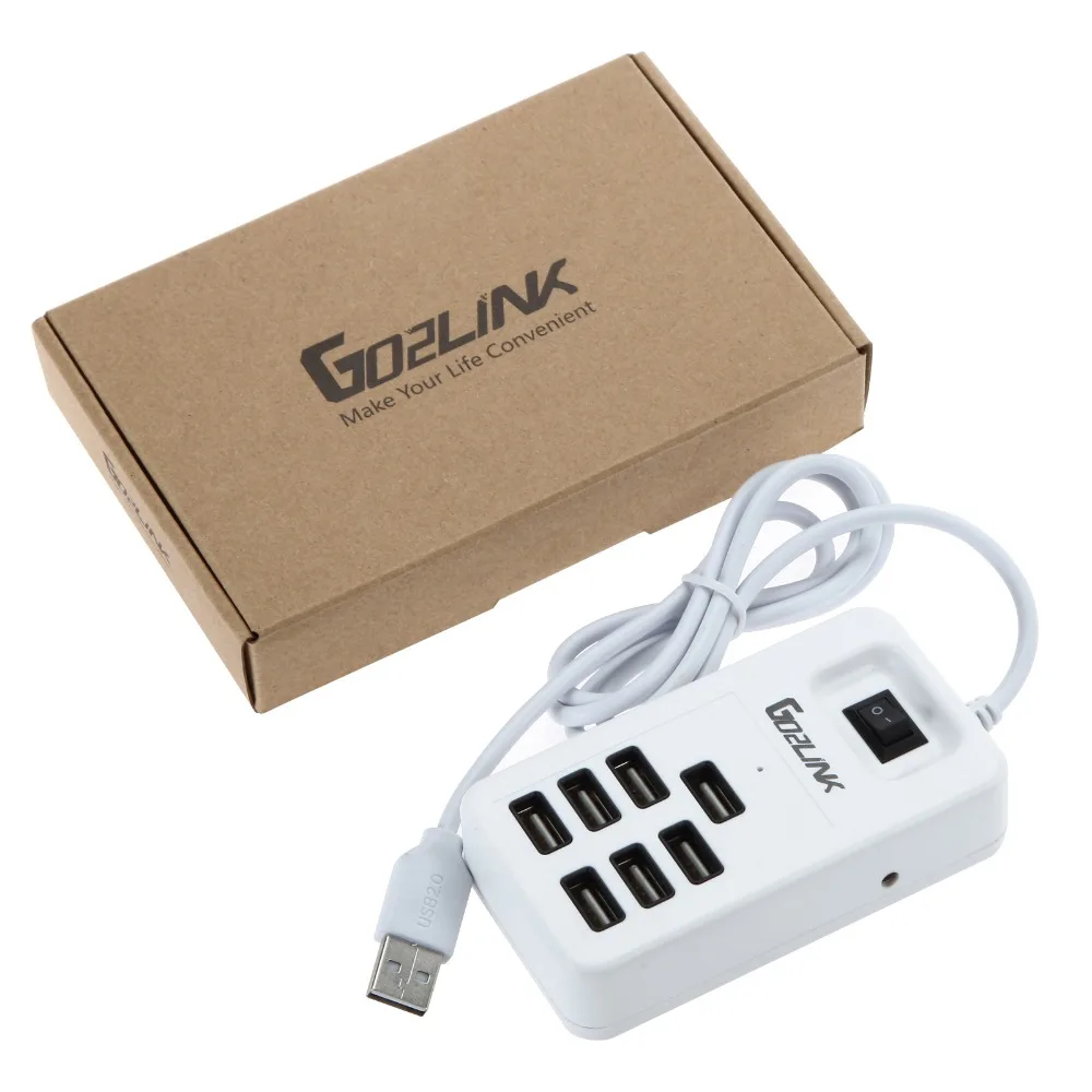 Go2linK High Speed 2.0 7 Ports 480Mbps Hub USB for Laptop PC Computer Peripherals Accessories