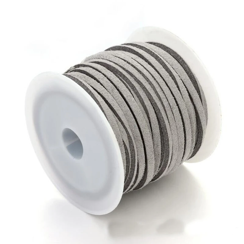 

2 m\lot 2.8 mm Width Gray Leather Cords DIY Craft Supply Faux Suede Korean Velvet String Rope Cord For Jewelry Finding Bracelets