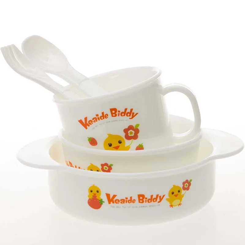 Free Shipping Child Tableware Baby Dishes Bowl+Cup+Spoon Dinnerware Sets Baby Feeding Set Apply