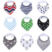 9 Pcs/Lot 10 Styles Bébé Burp Bandana Bavoirs Coton Doux Enfants En Bas Âge Triangle Écharpe Bib Frais Accessoires Infantile Salive Serviette