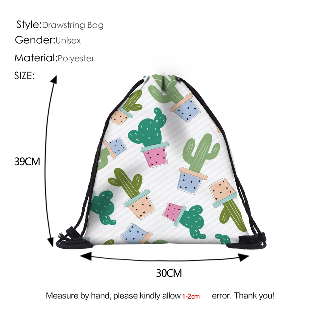 DAOXI 3D печатных Kaktusy кактусы шнурок сумки для школы туристические рюкзаки DX35780
