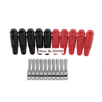 

10Pcs 32A 4mm Banana Plug High Current Insulated Shrouded Stackable Connector Soldering Type 07NOV