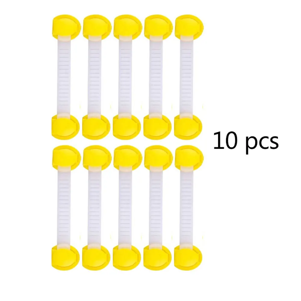 10 шт./лот замок для защиты от детей Детская безопасность замок двери Ящики Шкафа Детская безопасность пластиковый замок детские замки - Цвет: Yellow Long
