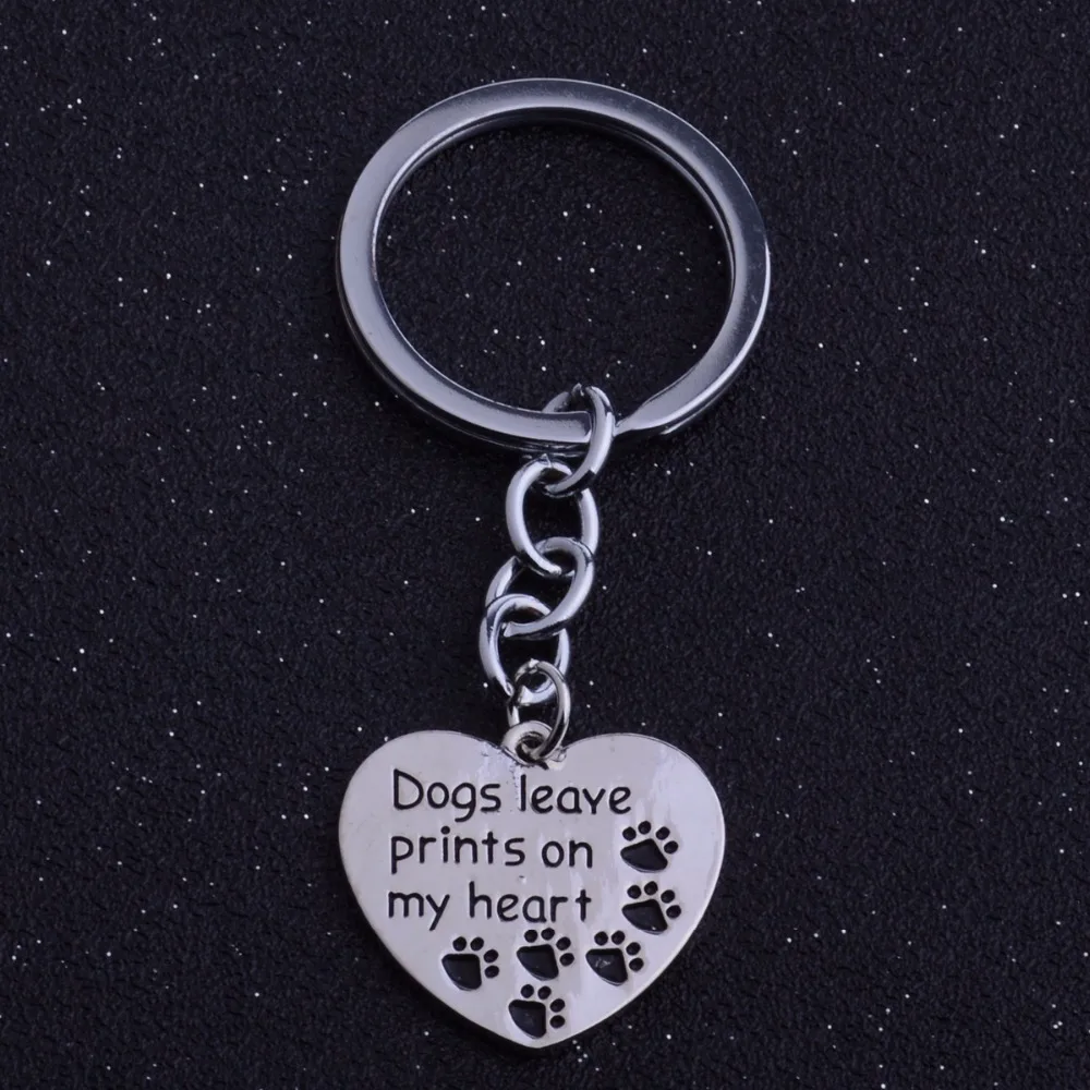 

Cute Pet Paws Claws Print Keychain Dogs Leave Prints On My Heart Charms Keyring For Women Men Jewelry Dog Lovers Key Chain Gifts