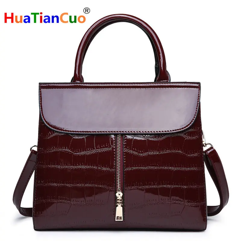 

Huatiancuo Simple Style Women Large Casual Tote Solid Color Leather Crossbody Bag Elegant Ladies Shoulder Bag