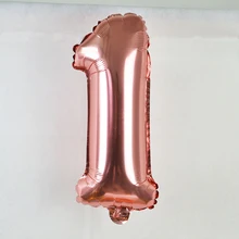1 шт./лот 16 дюймов розовое золото номер Фольга воздушные шары цифры воздушные гелиевые на день рождения Одежда для свадьбы, дня рождения маленьких украшение душевой кабины 9z