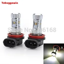 Frete grátis h8 30w 1000lm 6500k 6-cree chips led coche luz lamparas frias niebla / blancos en la cabeza (12 24 24v / 2 peças)