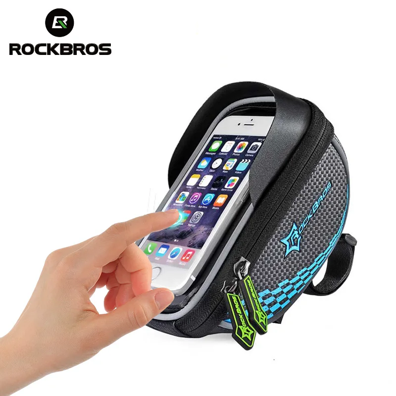 

ROCKBROS 5.5" Bicycle Bag Cycling Frame Tube Panniers Waterproof Touchscreen Phone Case Reflective With Shade Baffle 5 Colors